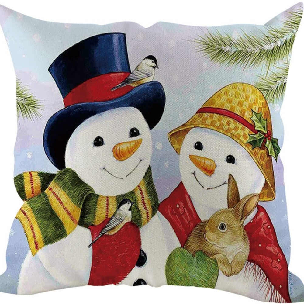 Pillow Cover- NEW- Christmas Mr and Mrs Snowman